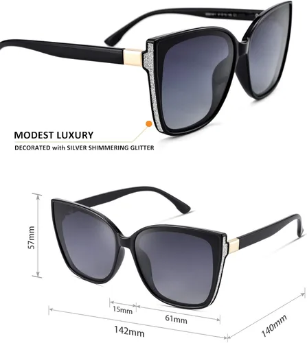 Vista 3 de mosanana Gafas de sol polarizadas de ojo de gato de moda 2020 para mujer MS51911