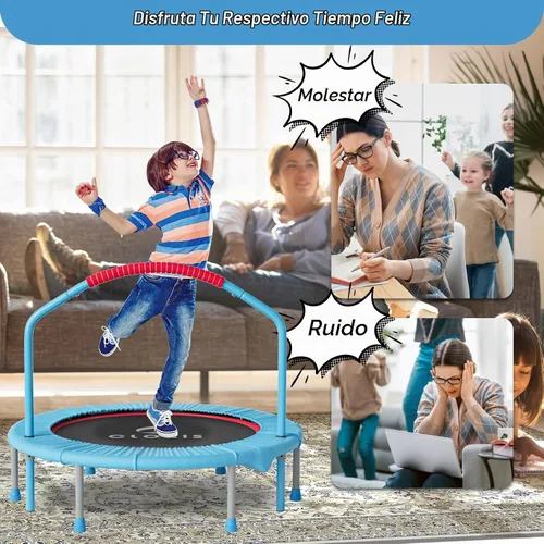 Vista 4 de CLORIS 38in/48in Folding Trampoline - Max Load 220lbs / 450lbs Trampoline Rebounder Trampoline with Adjustable Foam Handle, with safty Padded Cover