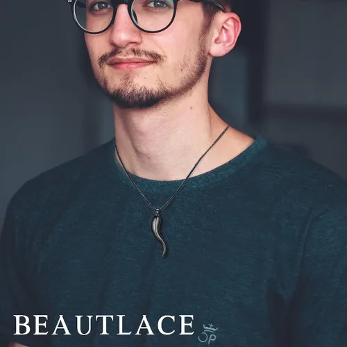 Vista 2 de beautlace Suerte italiano cuerno collares plata18K oronegro pistola plateada talismán protección amuleto colgante joyería para hombres y mujeres