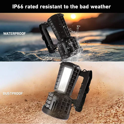 Vista 3 de VAVOFO Linterna LED recargable de 2000LM 10000mAh, linterna esencial de campamento, atenuación continua, IP66 impermeable, luz de larga duración