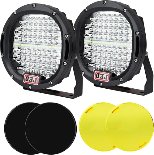 Vista 10 de Barra de luz LED redonda Safego de 7 pulgadas, redonda, color rojo, 2 unidades, 300 W, 30000 Lm, impermeable, haz puntual LED, luz de trabajo, luces