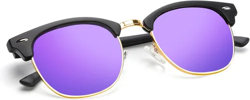 Vista 35 de KALIYADI Gafas de sol polarizadas para hombres y mujeres, marco semi sin montura, para conducir con bloqueo UV A01-(1 Pack) Tortuga Mate G15