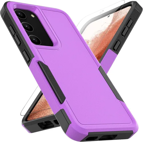 Vista 11 de Funda para Samsung Galaxy S23: funda protectora de doble capa resistente para teléfono celular, a prueba de golpes, con protector de pantalla Verde