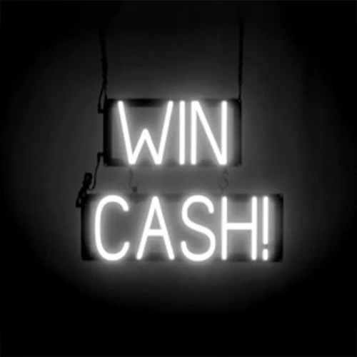 Vista 45 de SpellBrite Letrero de WIN CASH para empresas Ranuras y letreros relacionados con juegos con aspecto de neón, luz LED azul 17.5 x 15.0 pulgadas