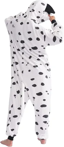 Vista 5 de vavalad Adult Animal Dalmatian Onesie Pajamas Christmas Costume Cosplay Homewear One Piece Pajamas for Women Men