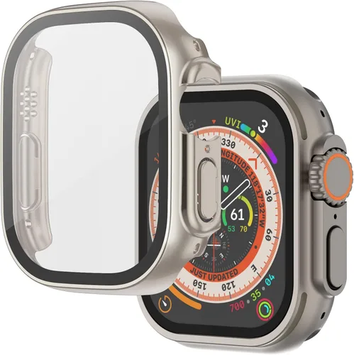 Vista 18 de Adepoy Paquete de 8 fundas con protector de pantalla de vidrio templado compatible con Apple Watch SE3 SE2 SE Series 6/5/4 de 1.575 pulgadas