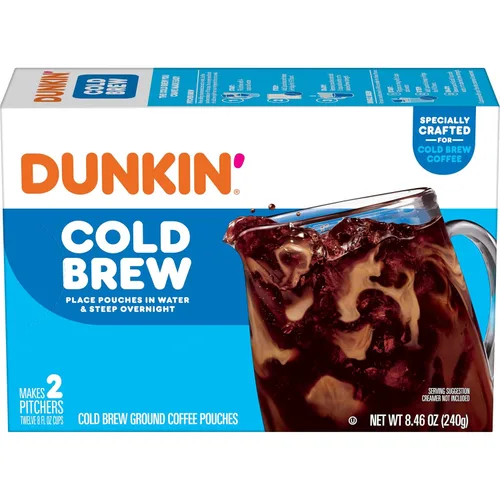 Vista 4 de Dunkin' Paquetes de café molido de preparación fría, bolsa de 8.46 onzas