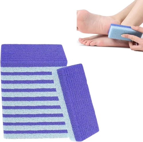 Vista 8 de Paquete de 10 piedras pómez con rayas, herramientas de pedicura para pies, depuradores de pies para ducha y bañera de pies, removedor de callos