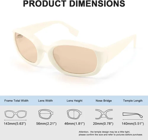 Vista 4 de FEISEDY Gafas de sol deportivas de moda envolventes gruesas con marco rectangular Funky gafas para mujeres y hombres B2831, 56mm