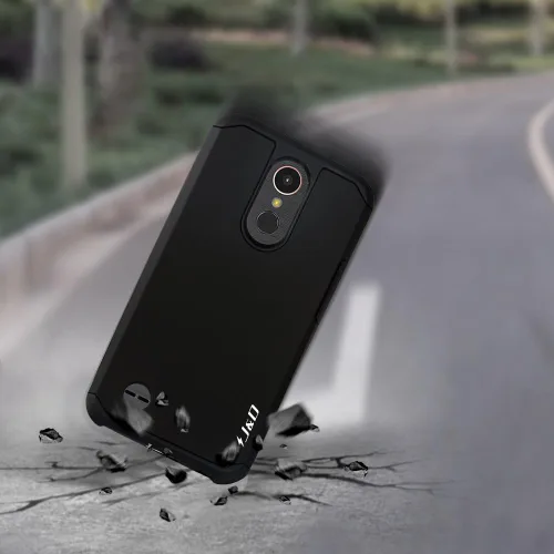 Vista 7 de J&D Funda de parachoques híbrida de doble capa resistente a prueba de golpes para LG K20 V/K20 Plus/Harmony/K10 2017/V5/Grace, cubierta protectora