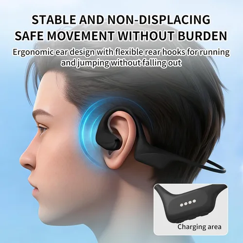 Vista 5 de Auriculares de natación de conducción ósea, IP68 impermeable reproductor MP3 incorporado memoria 32G, auriculares de natación subacuáticos