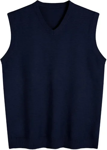 Vista 16 de Amussiar Suéter casual para hombre, chaleco con cuello en V, ajustado, sin mangas, suéter de punto