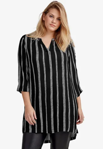 Vista 4 de Ellos Túnica arrugada con cuello de muesca en talla grande para mujer