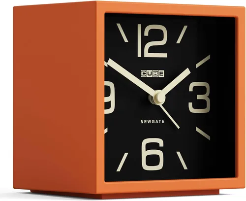Vista 8 de NEWGATE® Reloj despertador en forma de cubo Alarma retro en forma de cubo Amarillo cítrico Ideal para mesita de noche, escritorio, estante