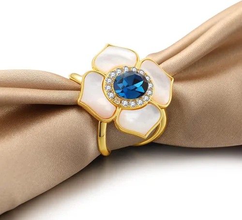 Vista 3 de Anillo de bufanda chapado en oro de cobre con forma de lazo de circonita para mujer, Cobre, Gema de circonia