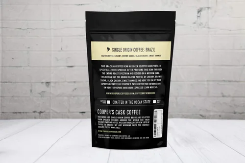 Vista 3 de Granos de café molido expreso Café brasileño fuerte, suave y cremoso de tostado medio oscuro de origen único, bolsa de 12 onzas por The Master