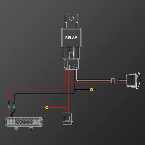 Vista 7 de RIGIDON Kit de mazo de cables de barra de luz LED, interruptor basculante de 12 V, 18 AWG, relé de alimentación, cable automotriz para barra de luz