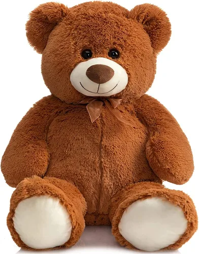 Vista 15 de HollyHOME Oso de peluche grande para cumpleaños y día de San Valentín, peluche para niños y novia, 36 pulgadas, color beige
