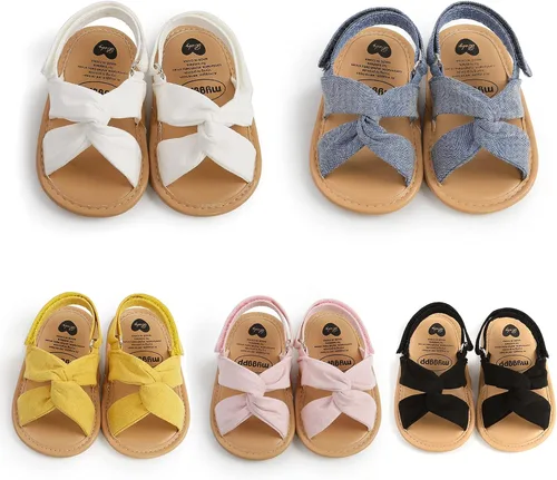 Vista 2 de Sandalias de verano para bebés y niñas, unisex, antideslizantes, suela suave, transpirable, para el primer caminante, zapatos de playa al aire libre
