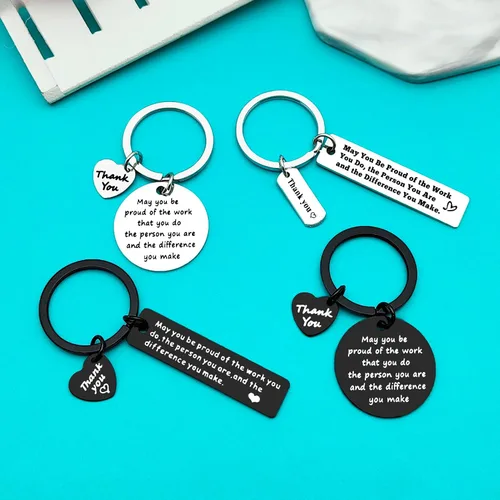 Vista 5 de Xiahuyu 16 piezas de regalos de agradecimiento, llavero de agradecimiento para empleados, personal de equipo, compañeros de trabajo, regalos