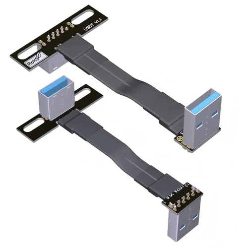 Vista 14 de ADT-Link - Cable de extensión USB 3.0 tipo A macho a USB A hembra, 90 FPV, delgado, plano, suave, flexible, FPC (3.9 in, S2A-S4B)