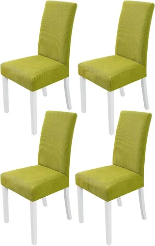 Vista 18 de PETCUTE Fundas elásticas para sillas de comedor, fundas elásticas antideslizantes para sillas de comedor, color gris, paquete de 2