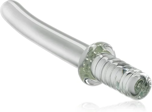 Vista 2 de Varita de masturbación con consolador de cristal de cristal, masajeador de masturbación vaginal, tapón anal, palo de placer, estimulación del ano