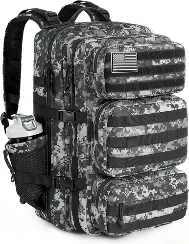 Vista 10 de Mochila táctica militar de 25L para hombre, mochila de 3 días, mochila MOLLE del ejército, mochila de asalto de 3 días, mochila de evacuación