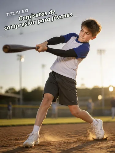 Vista 2 de TELALEO Boys Youth Compression Shirt Long Sleeve Football Undershirt