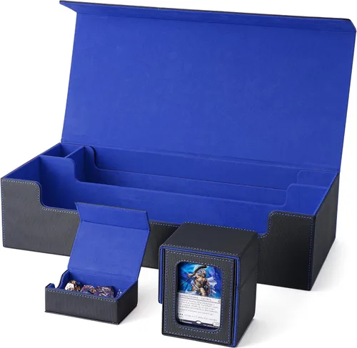 Vista 19 de Venssu MTG Caja de cubierta con pantalla Commander, funda para cartas de ángel para 120 tarjetas de una sola funda, caja de almacenamiento