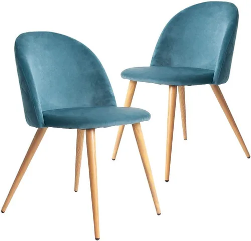 Vista 11 de CangLong Mid Century - Juego de 2 sillas tapizadas de terciopelo para cocina, modernas, color verde, 1