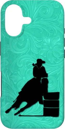 Vista 32 de iPhone 11 Barril Carreras Caballo En Turquesa Floral Estuche De Herramientas