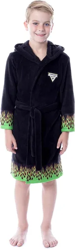 Vista 2 de INTIMO Monster Jam Toy Trucks - Bata de baño con capucha para niños, Negro
