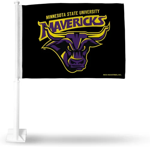 Vista 28 de Rico Industries Bandera de coche de doble cara de la NCAA, gran accesorio para automóvil