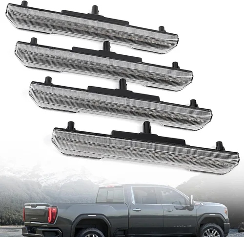 Vista 2 de Luces de posición laterales LED de repuesto para GMC Sierra 2500HD 3500HD 3500HD 2020 2021 2022 Pickup blanco marcadores laterales delanteros