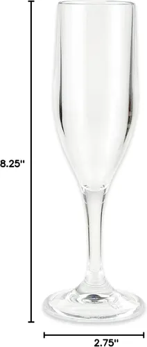 Vista 9 de G.E.T. SW-1401-1-SAN-CL - Vasos de champán de plástico irrompibles sin BPA, 6 onzas, transparente (juego de 12) Apto para lavavajillas, sin BPA