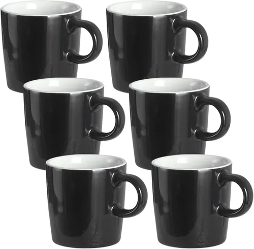 Vista 13 de homEdge Mini Taza de Espresso de Porcelana, 4 Onzas / 120 ml Pequeñas Tazas de Café Cerámicas Demitasse para Espresso, Té - Juego de 6