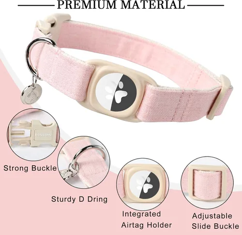 Vista 49 de DOGWONG Collar para perro de San Valentín, collar ajustable de algodón con corazón de caramelo azul, perfecto para perros pequeños a medianos