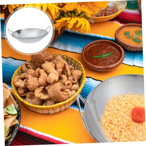 Vista 5 de DOITOOL Olla caliente inoxidable olla de doble mango sartén de metal olla de cocina casera Sartén de cocina caliente Shabu Sartén de 9 pulgadas tipo