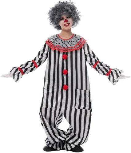 Vista 3 de Snailify Disfraz de payaso para niño, Halloween, carnaval, fiesta, terror, cosplay