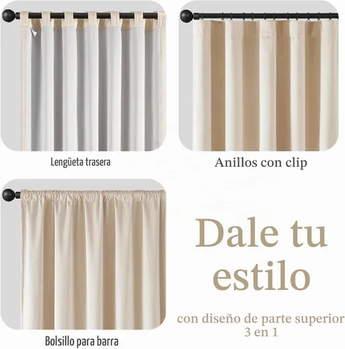 Vista 8 de Lazzzy Cortinas opacas de terciopelo beige de 84 pulgadas de largo con aislamiento térmico para oscurecer la habitación, cortinas forradas de lujo