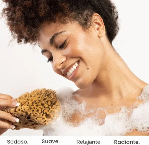 Vista 3 de Naroa Esponja de ducha natural suave Suave lufa marina para el baño de piel suave Esponja de baño sin blanquear Baño y spa (pequeño)