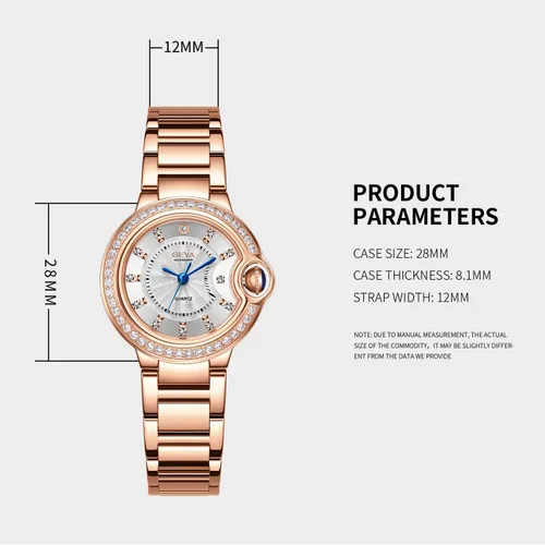 Vista 7 de Redhai Women Watches Analog Quartz Watch Mosaic with Diamonds Pearl Bracelet Dress Watch for Female Waterproof Wristwatch with Rhinestones Bracelet