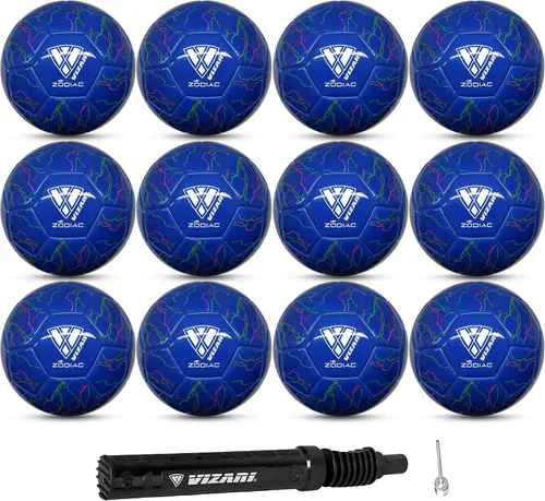 Vista 15 de VIZARI Zodiac Balón de fútbol juvenil de cuero sintético para niños, niñas y niños pequeños, diseño duradero e impermeable para entrenamiento
