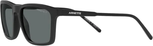 Vista 4 de ARNETTE An4283 Shyguy - Lentes de sol cuadrados para hombre, color negro mategris oscuro, polarizados, 2.205in, Negro mateGris oscuro polarizado.