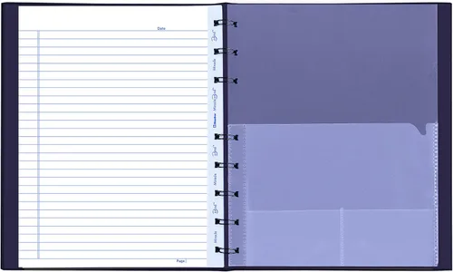 Vista 6 de Blueline MiracleBind - Cuaderno de 1 materia, regla media/universitaria, cubierta morada, (75) hojas de 9.25 x 7.25 pulgadas