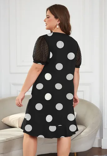 Vista 7 de Keluummi Vestidos de novia de talla grande para mujeres con curvas, vestido de verano casual de negocios, acampanado, vestido de graduación