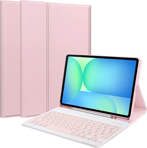 Vista 29 de Funda de teclado para Samsung Galaxy Tab S6 Lite de 10.4 pulgadas 2024/2022/2020, funda protectora Magentic con soporte para S-Pen y teclado Negro