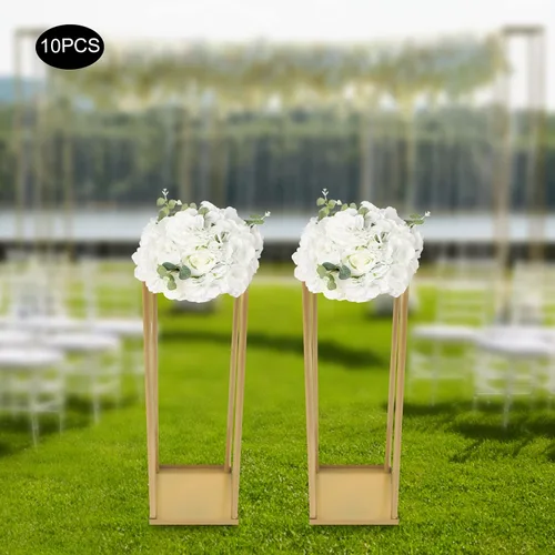 Vista 5 de 10 bolas de flores falsas de 11.8 pulgadas de diámetro, arreglos artificiales de rosas blancas para centros de mesa de boda, decoración de mesa