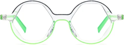 Vista 3 de HEPIDEM Marco de gafas de acetato en polvo para mujer, gafas redondas vintage para hombre, gafas ópticas